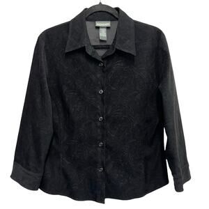 Notations Clothing Black Paisley Button Down Shirt